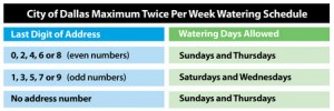 Dallas Tx Watering Schedule